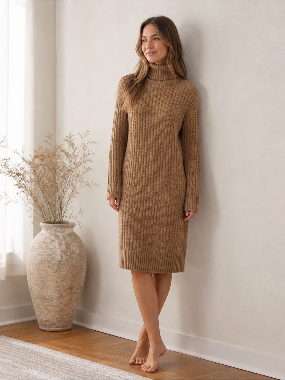Cozy turtle neck sweater dress , barely worn